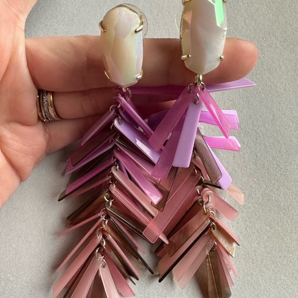 Kendra Scott purple and pink tassel earrings